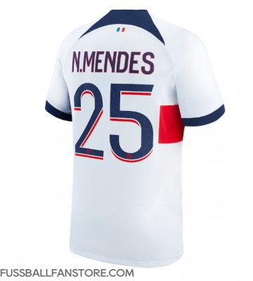 Paris Saint-Germain Nuno Mendes #25 Replik Auswärtstrikot 2023-24 Kurzarm